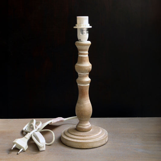 Base per Lampada da tavolo in Legno Stile Shabby Chic Angelica Home & Country Altezza 30 cm Colore Beige Anticato