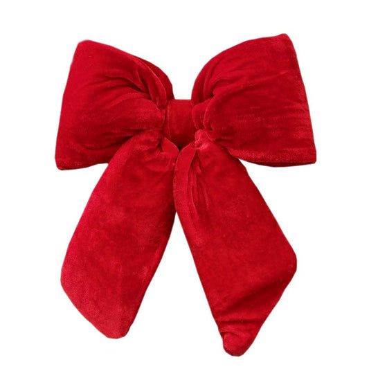 Fiocco Imbottito Velluto Albero di Natale Stile Shabby chic 40 x 48 cm Colore Rosso