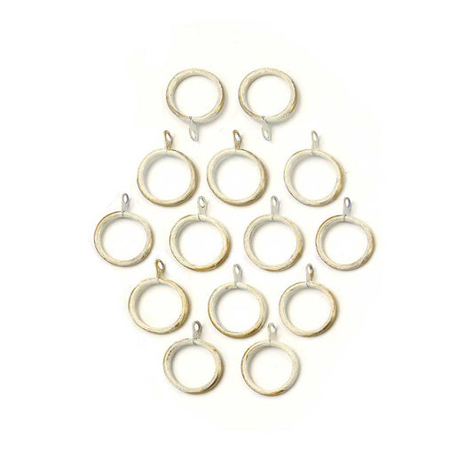 Set 20 anelli Metallo per Bastone per Tende Shabby Chic Cream Gold Collection