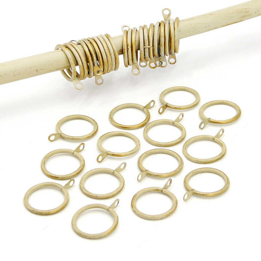 Set 20 anelli Metallo per Bastone per Tende Shabby Chic Gold Collection