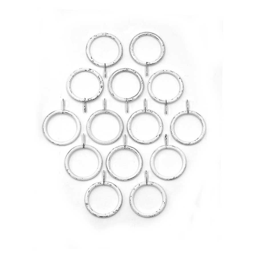 Set 20 anelli Metallo per Bastone per Tende Shabby Chic Silver Collection