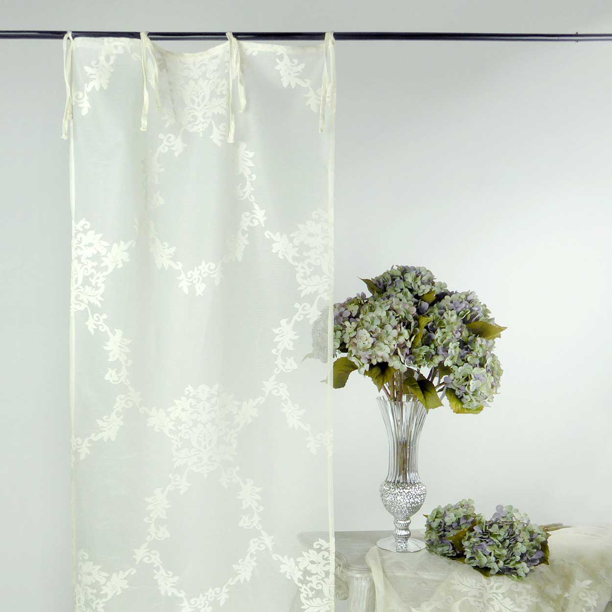 Tenda finestra con Mantovana Shabby Chic 60 x 140 Colore Bianco Rosa V –  Dressing Home