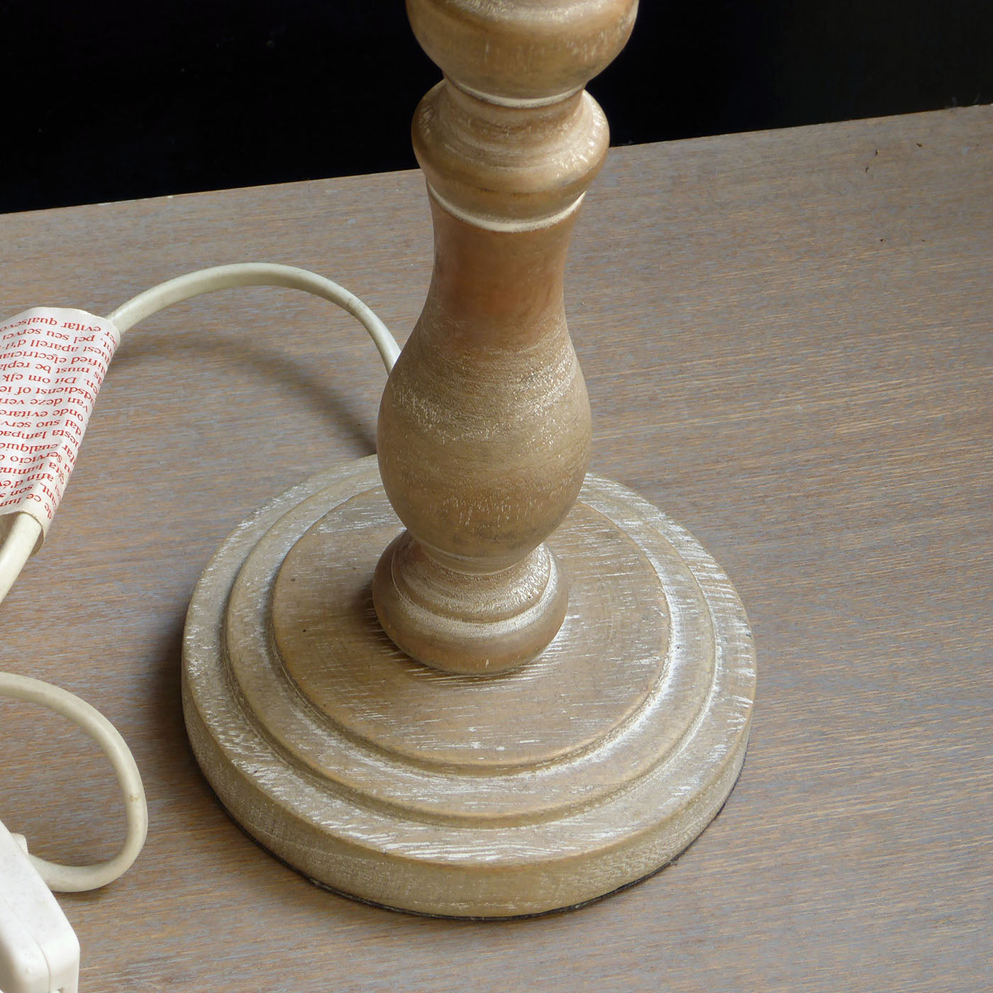Base per Lampada da tavolo in Legno Stile Shabby Chic Angelica Home & Country Altezza 30 cm Colore Beige Anticato