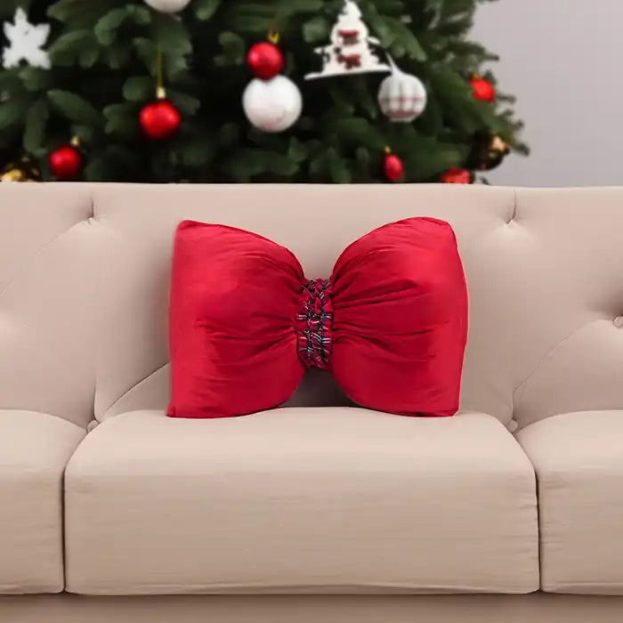 Cuscino Arredo Caramella di Natale in Velluto Collezione Christmas Royal Colore Rosso 50x40