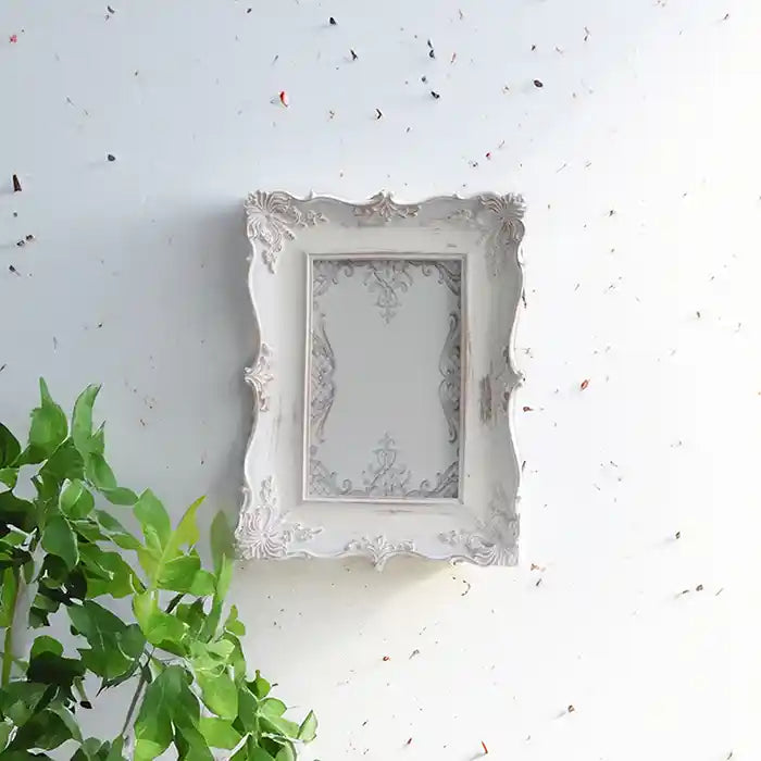 Cornice portafoto da Tavolo o Muro Stile Shabby Chic Colore Bianco Anticato per fotografie 10 x 15 cm