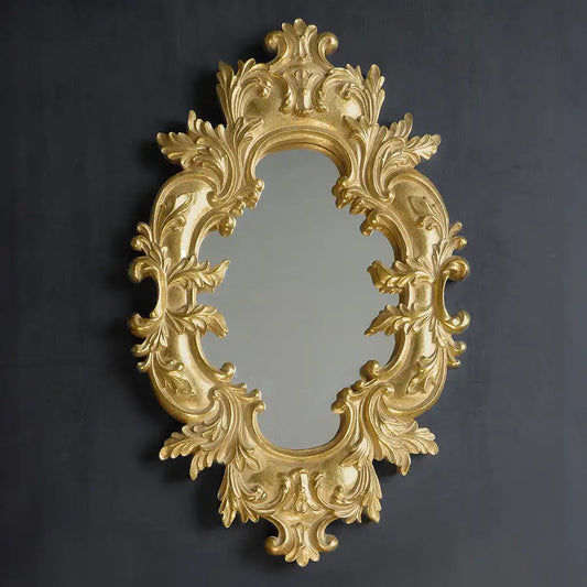 Specchio da Muro Decorazione da Muro Vintage Shabby Chic Colore Oro Anticato 28 x 46
