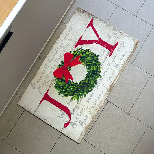 Tappeto Gommato Natalizio , Tappetino Decorazione di Natale Collezione Joy 50x80 Nuvole di Stoffa Colore Bianco