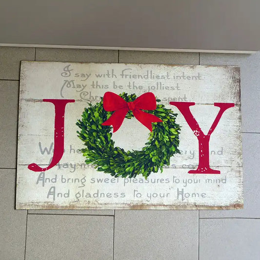 Tappeto Gommato Natalizio , Tappetino Decorazione di Natale Collezione Joy 50x80 Nuvole di Stoffa Colore Bianco