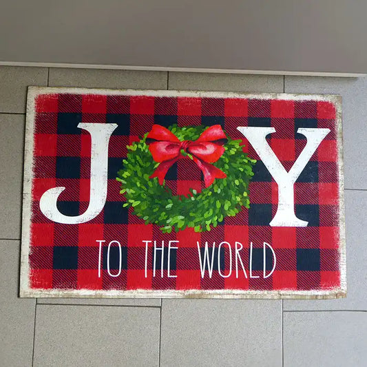Tappeto Gommato Natalizio , Tappetino Decorazione di Natale Collezione Joy 50x80 Nuvole di Stoffa Colore Rosso