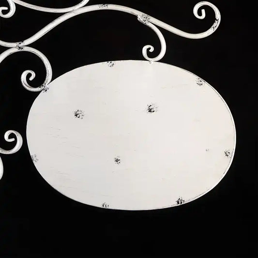 Targa con Gancio in Metallo Decorazione da Muro Stile Shabby Chic Blanc Mariclo 50x43