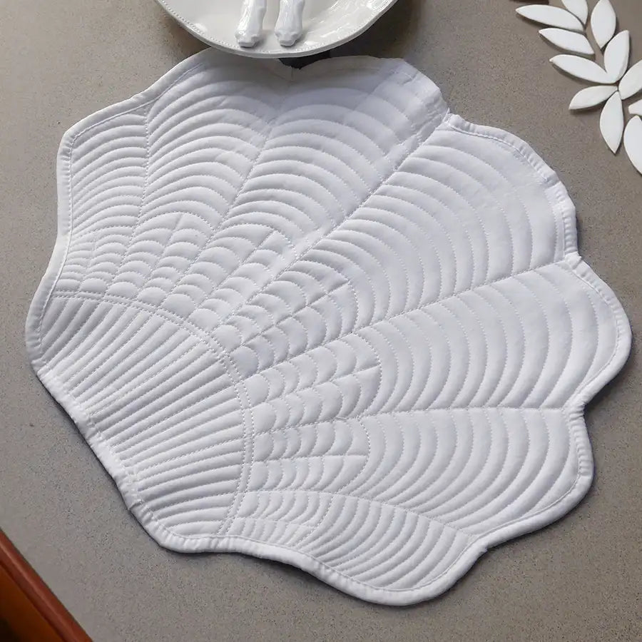 Tovaglietta americana Trapuntata Conchiglia Tessuto Boutis Shabby Chic 42 x 48 Colore Bianco