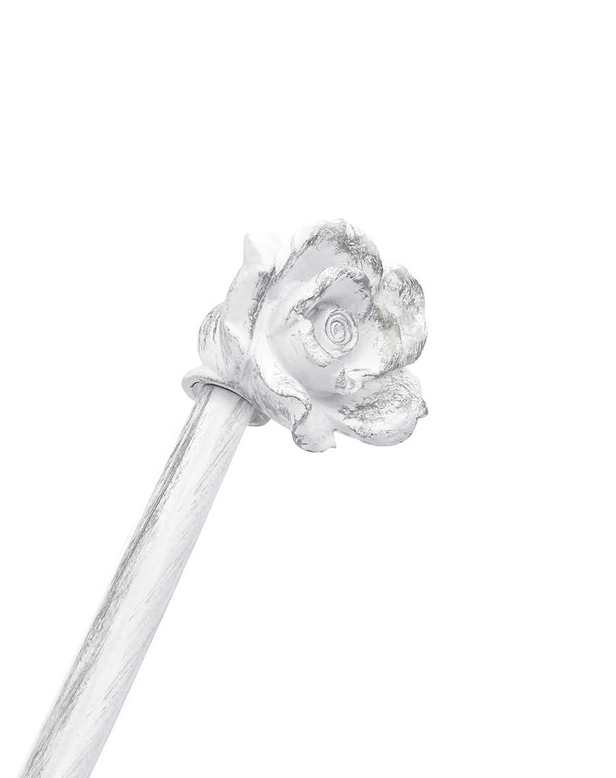 Bastone per Tende Estensibile Shabby Chic Silver Bouquet Collection 160 - 300 cm