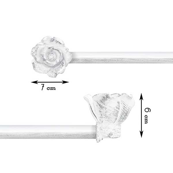 Shabby Chic Silver Bouquet Kollektion Ausziehbare Gardinenstange 160 - 300 cm