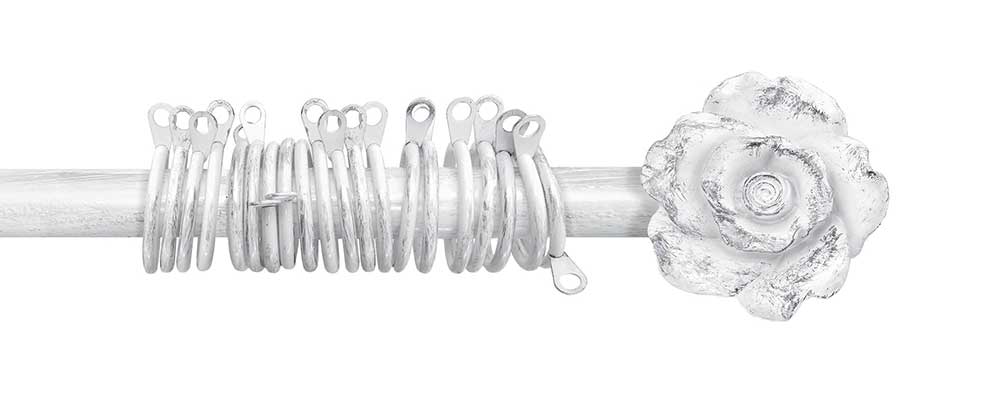 Bastone per Tende Estensibile Shabby Chic Silver Bouquet Collection 160 - 300 cm