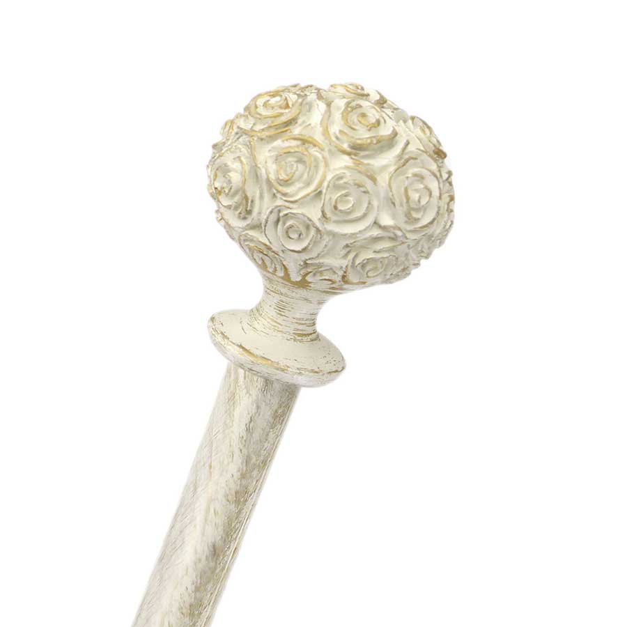 Bastone per Tende Estensibile Shabby Chic Cream Gold Rose Collection 160 - 300 cm