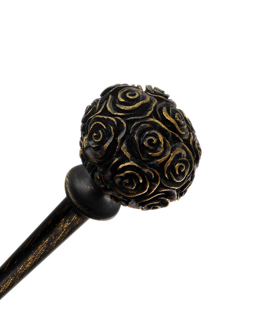 Bastone per Tende Shabby Chic Black & Gold Rose Collection 160 - 300 cm