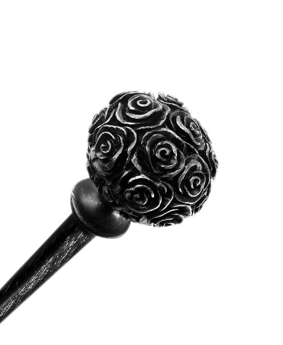 Shabby Chic Black & Silver Rose Collection Gardinenstange 160 - 300 cm
