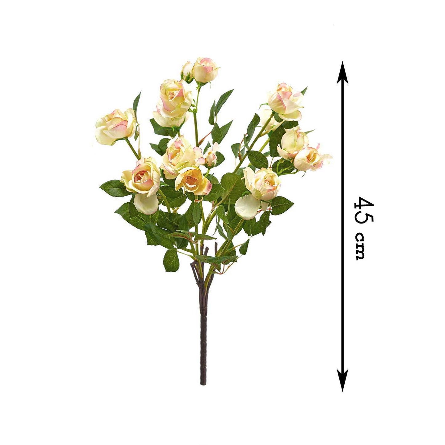 Bouquet 12 Rose Artificiali in Seta Stile Shabby Chic Colore Avorio / Rosa