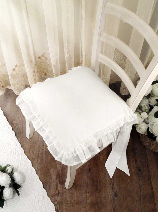 Cuscino per sedia Shabby Chic Sucre Blanc Collection 40 x 40 Colore Bianco