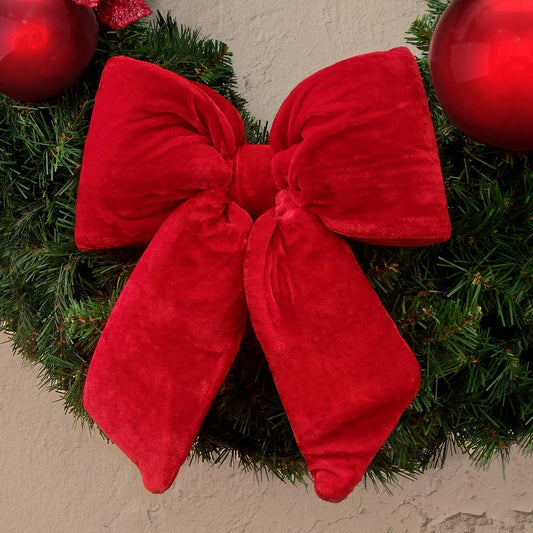 Fiocco Imbottito Velluto  Albero di Natale Stile Shabby chic 27 x 27 cm Colore Rosso