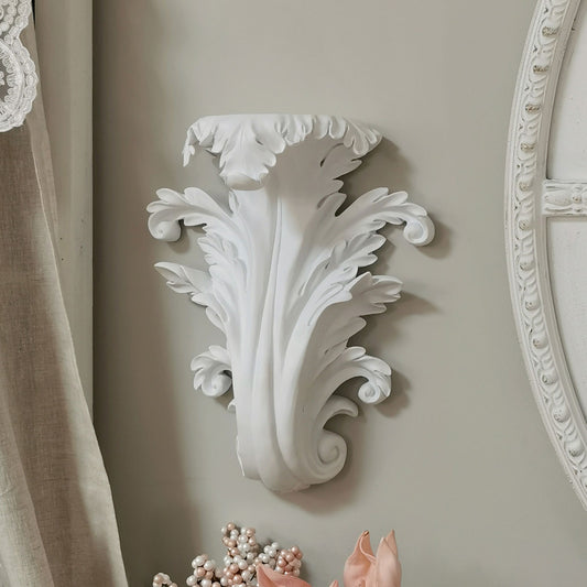 Mensolina Decoratica Stile Shabby Chic Colore Bianco Opaco 38x32
