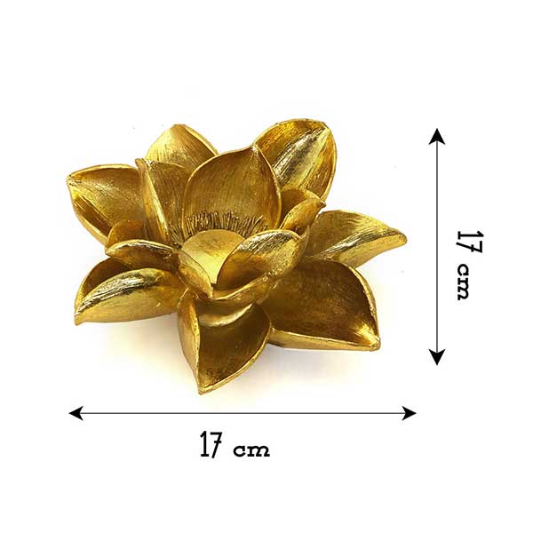 Weihnachtskerzenhalter Kollektion Magnolia Farbe Gold Durchmesser 17 cm Weihnachtstischdekoration