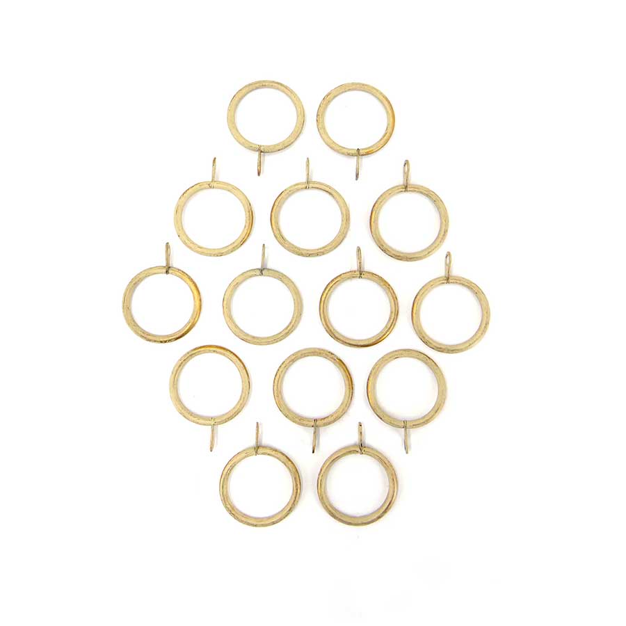 Set 20 anelli Metallo per Bastone per Tende Shabby Chic Gold Collection