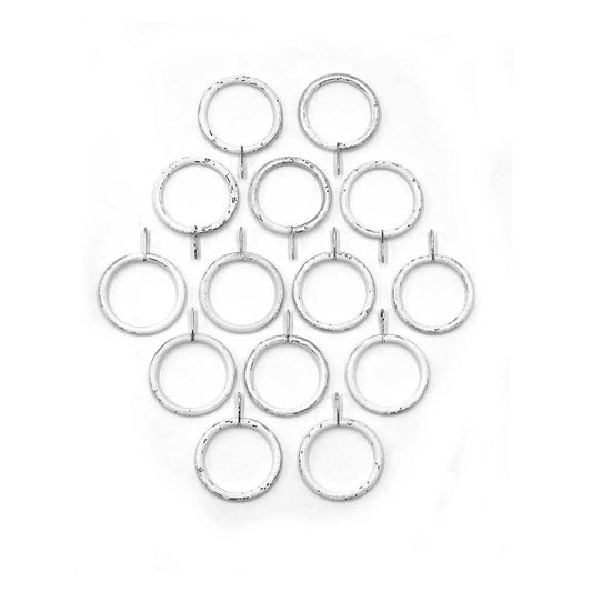 Set 20 anelli Metallo per Bastone per Tende Shabby Chic Silver Collection