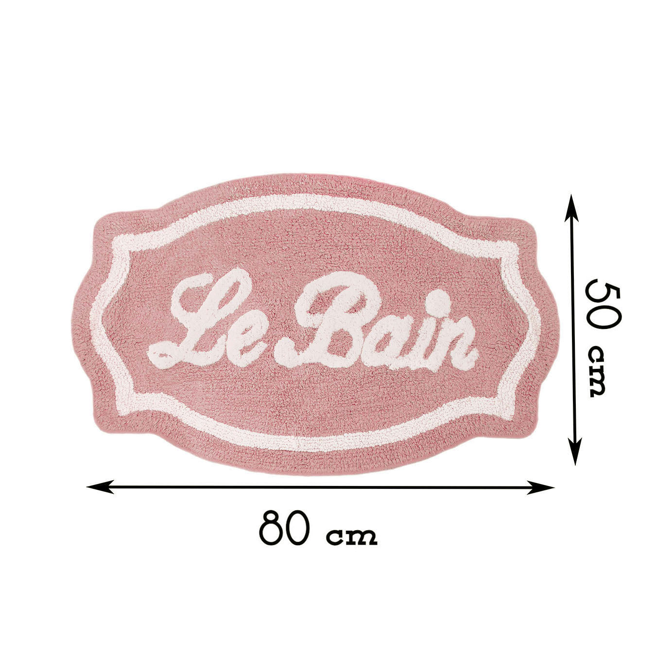 Tappeto bagno Sagomato Shabby chic Le Bain Collection Colore Rosa / Bianco 50 x 80