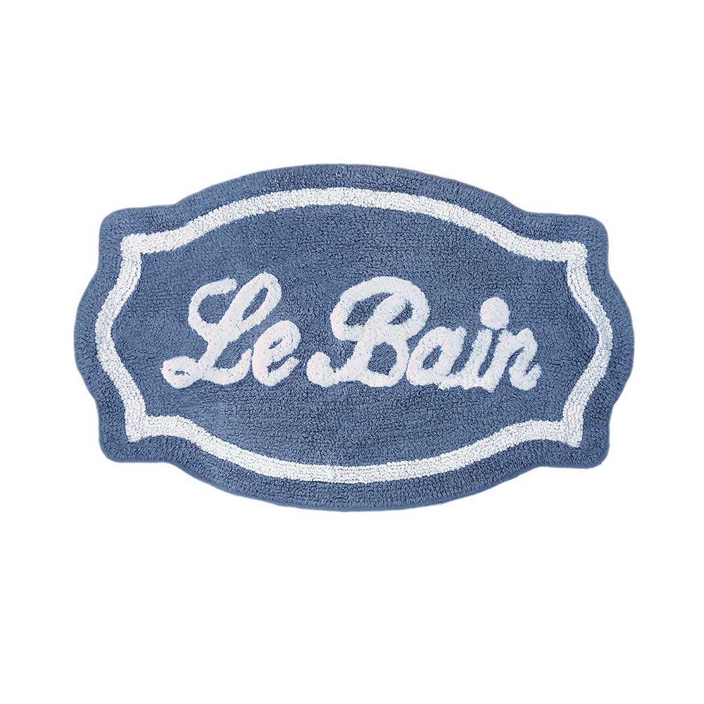 Tappeto bagno Sagomato Shabby chic Le Bain Collection Colore Blu / Bianco 50 x 80