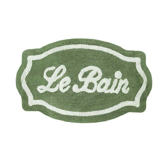 Tappeto bagno Sagomato Shabby chic Le Bain Collection Colore Verde / Bianco 50 x 80