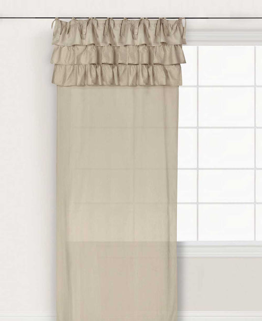 Shabby Chic Vorhang mit Volants Kollektion Etoile 140 x 290 cm Farbe Taupe