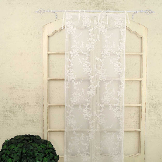 Tenda finestra Pizzo Poliestere Shabby Chic Poly-Ciel Collection 60 x 240 Colore Bianco