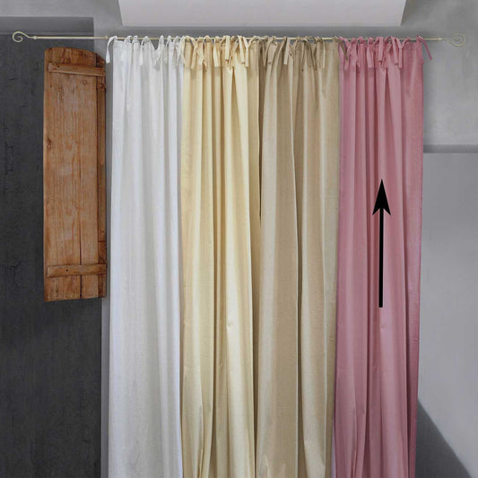Tenda Coprente Cotone Shabby Chic 135 x 290 Colore Rosa